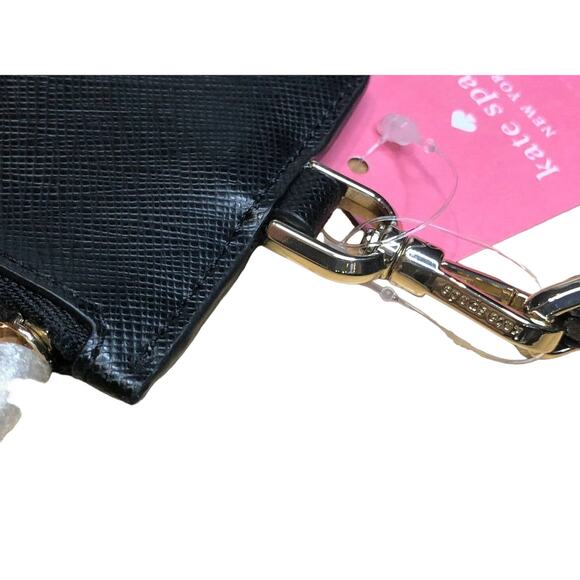 Kate Spade Staci Card Case ID window ID wallet Lanyard Black - Picture 5 of 7